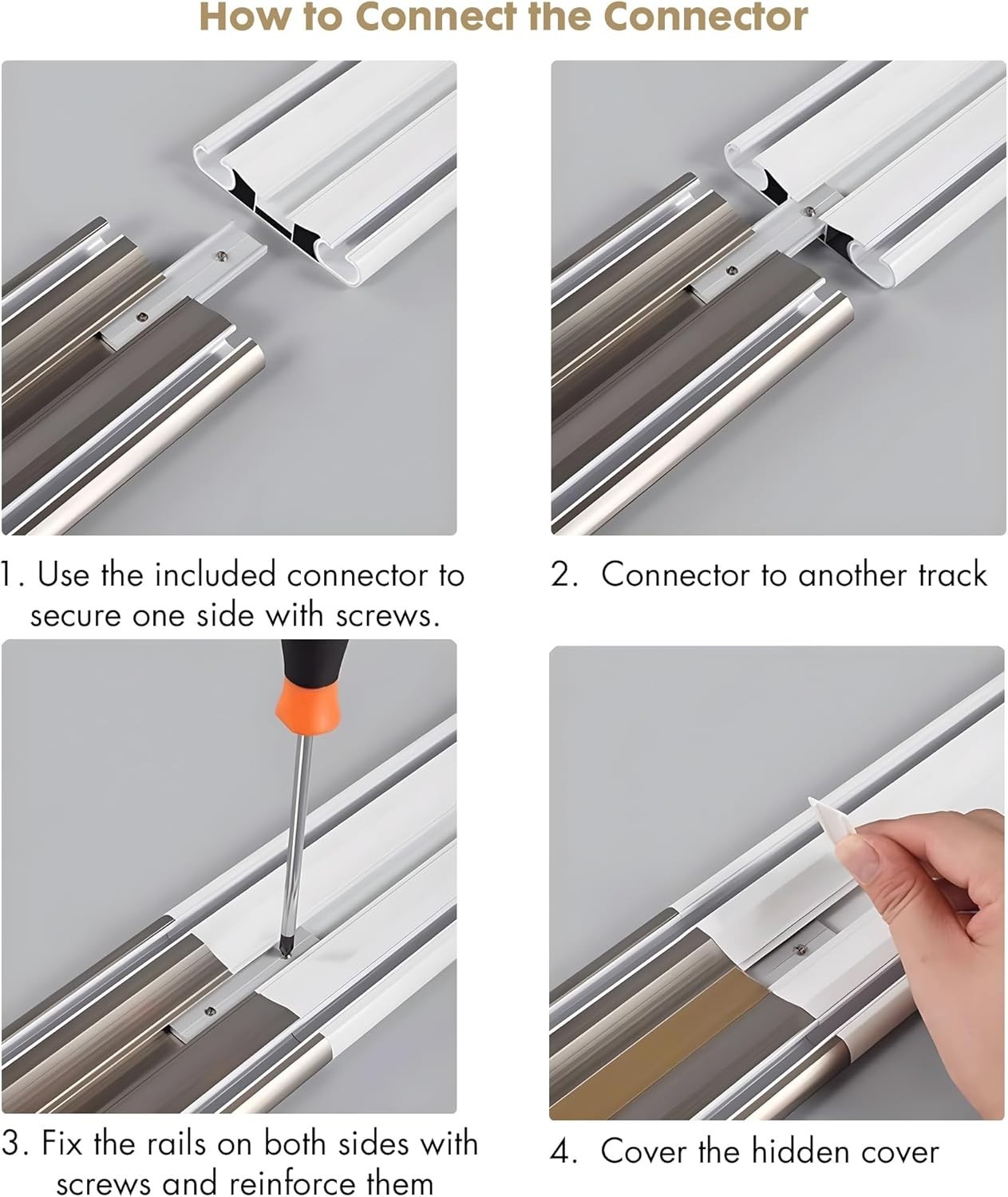 Curtain Track Ceiling Mount Ultra-Quiet Aluminum Rail 10ft Wide Heavy Duty