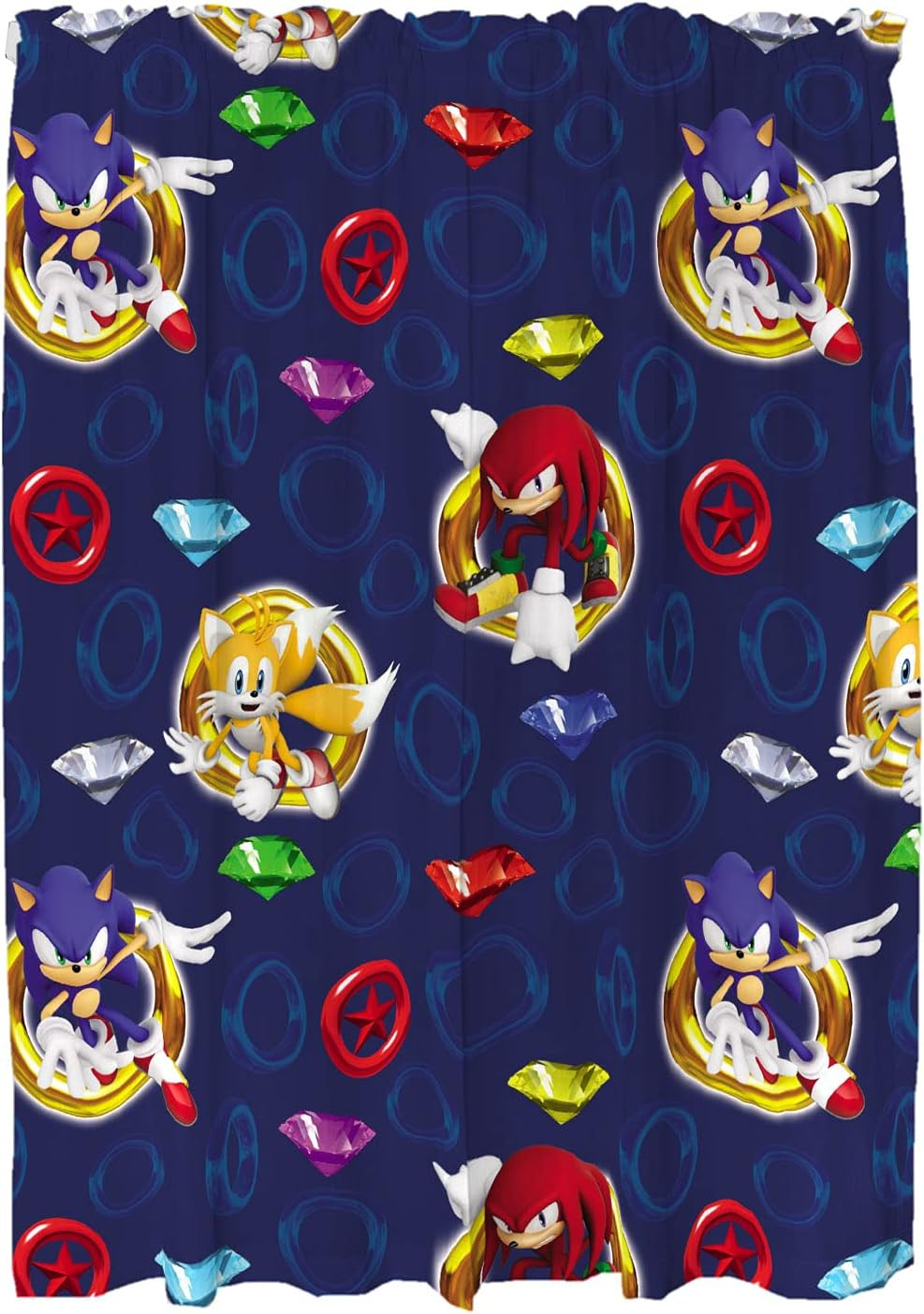 Sonic the Hedgehog Kids Window Curtains, 84 Inch Length 2-Panel Set, Semi Light