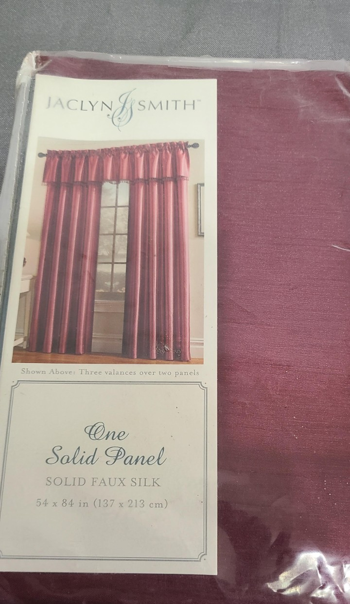 Jaclyn Smith Solid Faux Silk Panel 54″ x 84″ Scarlet set of 3