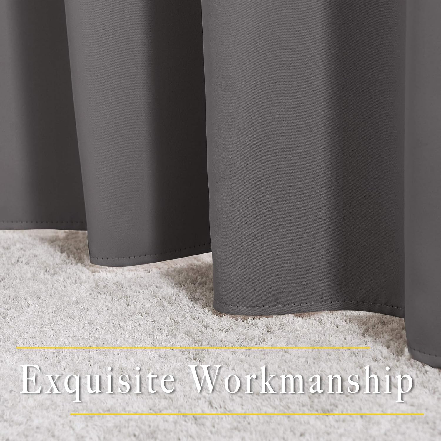 NICETOWN Gray Blackout Curtains for Bedroom 84 Inches Long – Thermal Drapes Grom