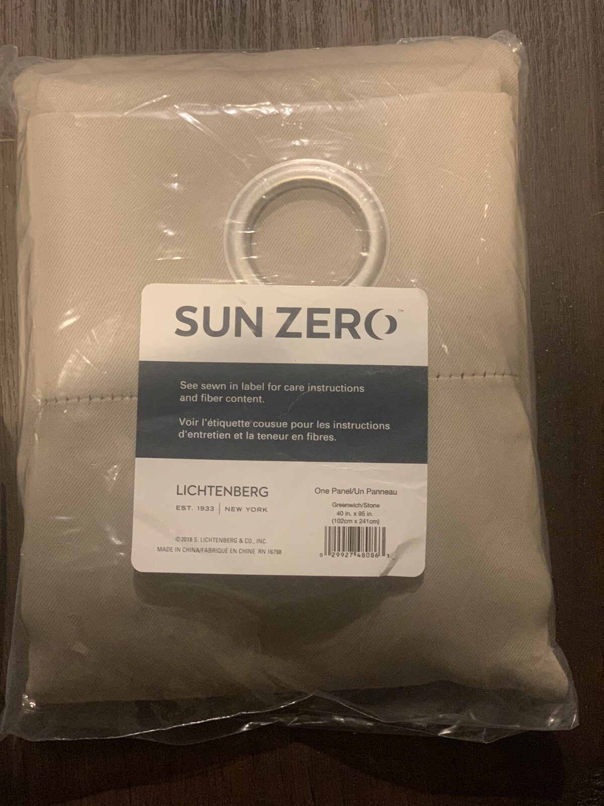 Sun Zero Easton Blackout Energy Efficient Grommet Curtain Panel, 40×95, Stone