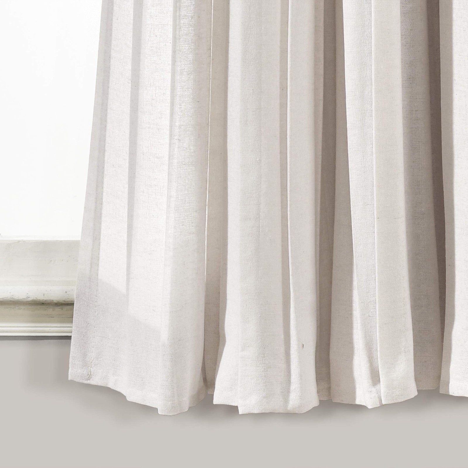 Lush Decor Linen Button Window Curtain Panel, Single, 40 W x 45 L, Linen – Count