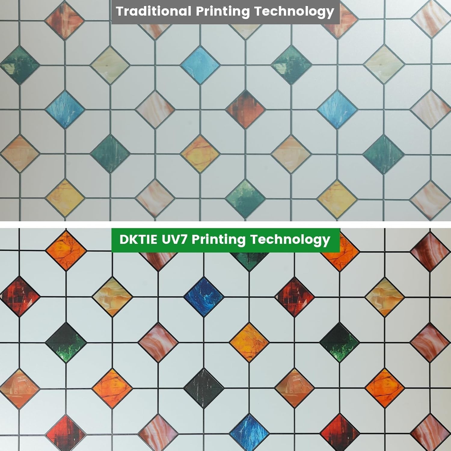 Stylish Geometric Window Clings, Easy Static Cling Installation, 17.7in x 78.7in