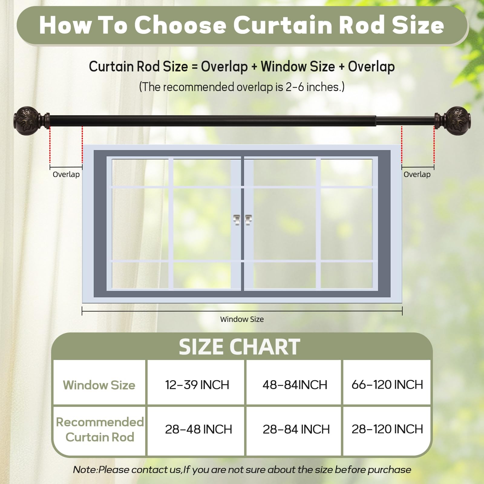 Heavy Duty Adjustable Double Curtain Rod for Windows 28 to 48 Inches – 1 Inch…