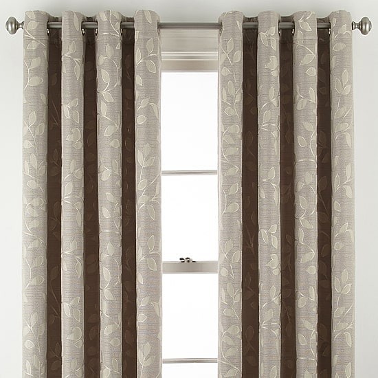 Linden Street Gwen Leaf Grommet Light Filtering Curtain Panel Gray 50 95