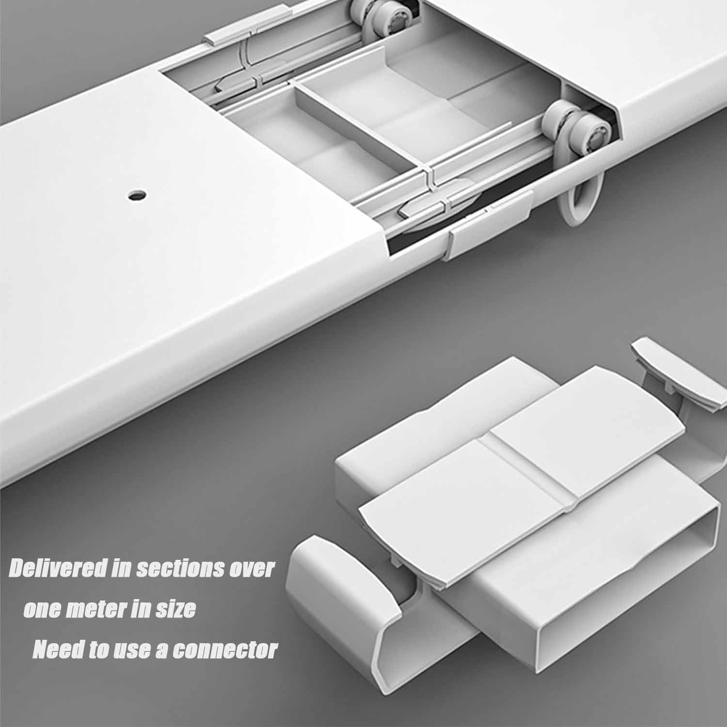 HLHHDFC Double Track Curtain Rail Ceiling Mounted, Silent Heavy 3.3 ft, White