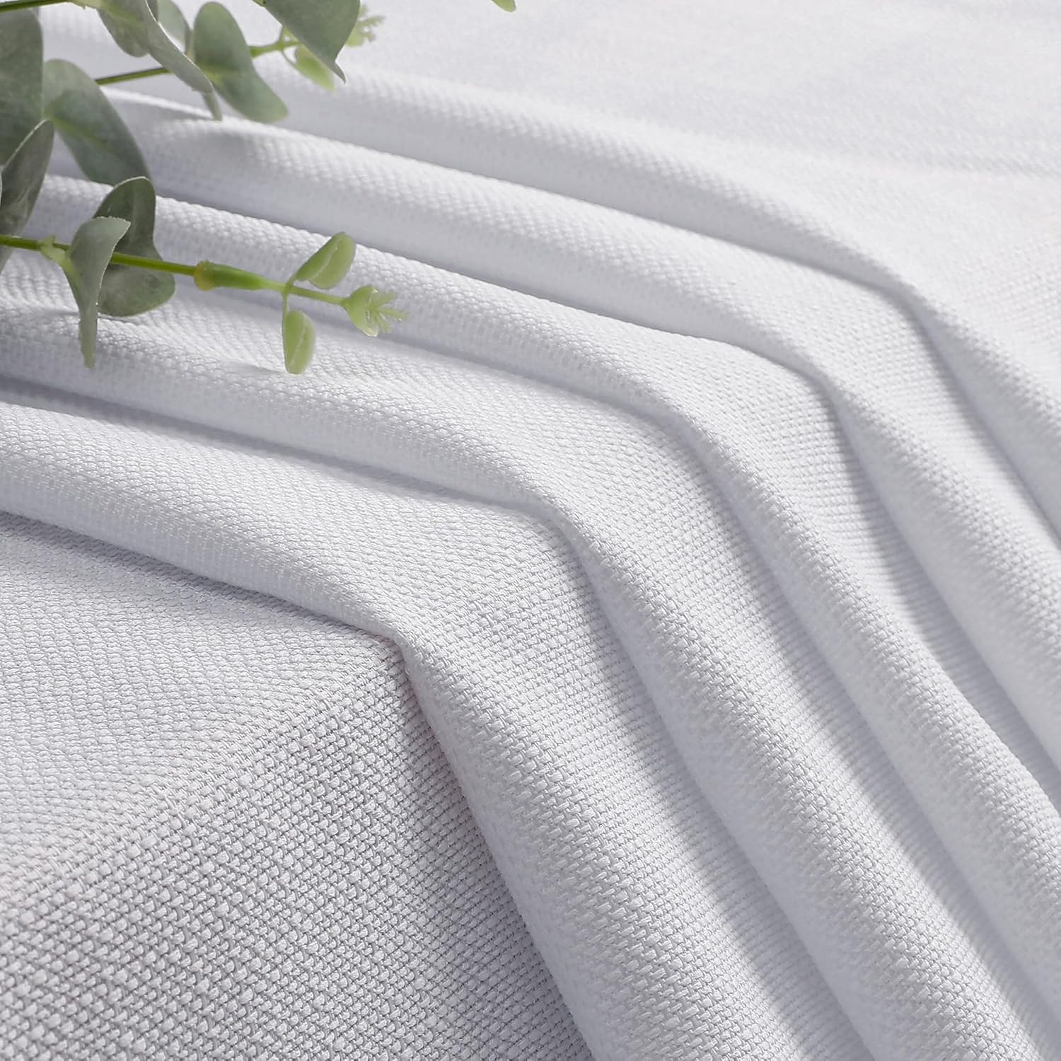 White Valance for Window Curtains 16 Inch Length, Light Filtering Privacy Farmho