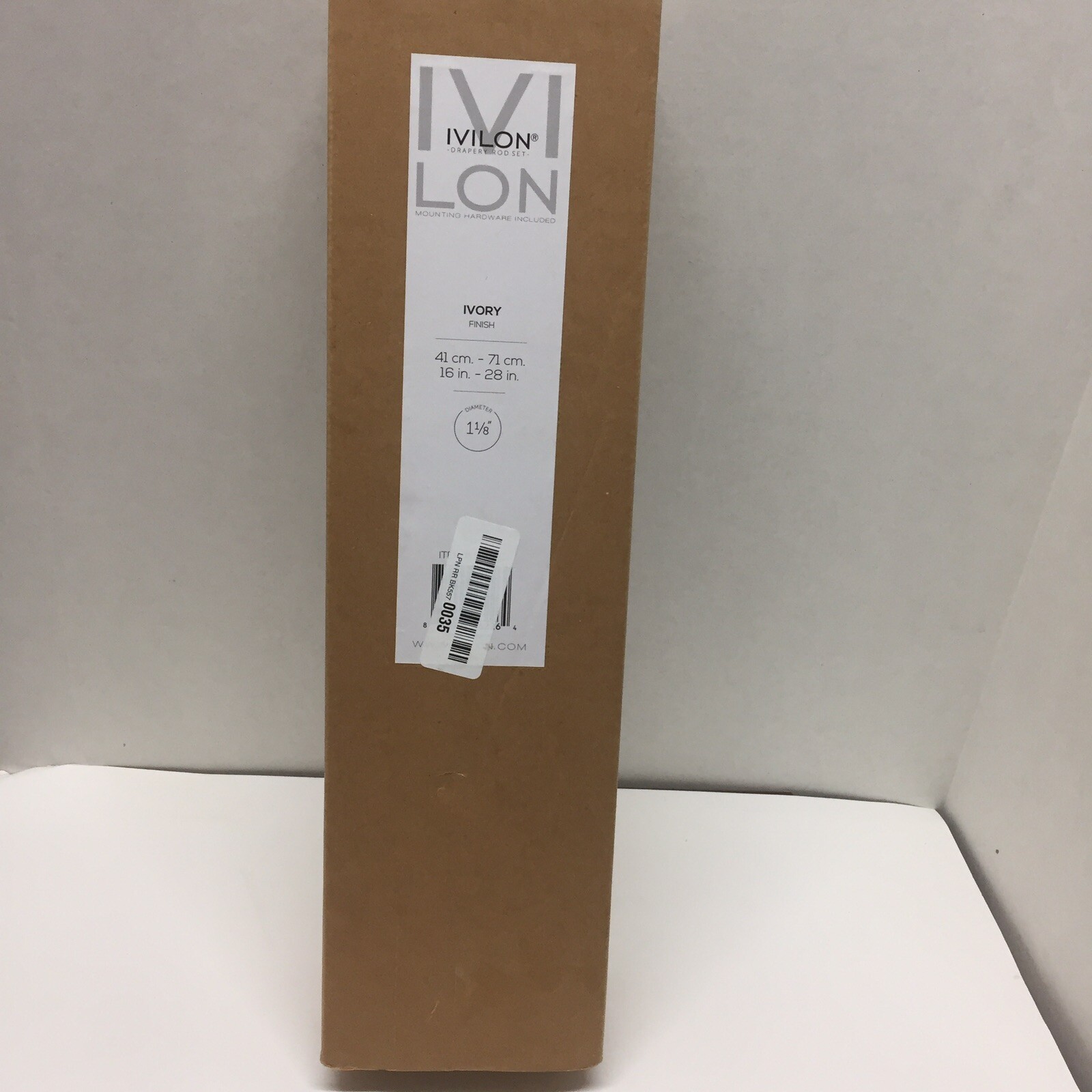 NEW Ivilon Drapery Rod Set 41cm- 71cm 16in- 28in. Ivory Finish