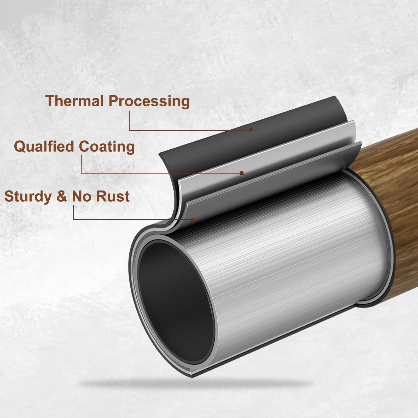 1” Diameter Curtain Rods Itself is 30 to 90 inch 2 30-90″/2 Pack, Wood Grain