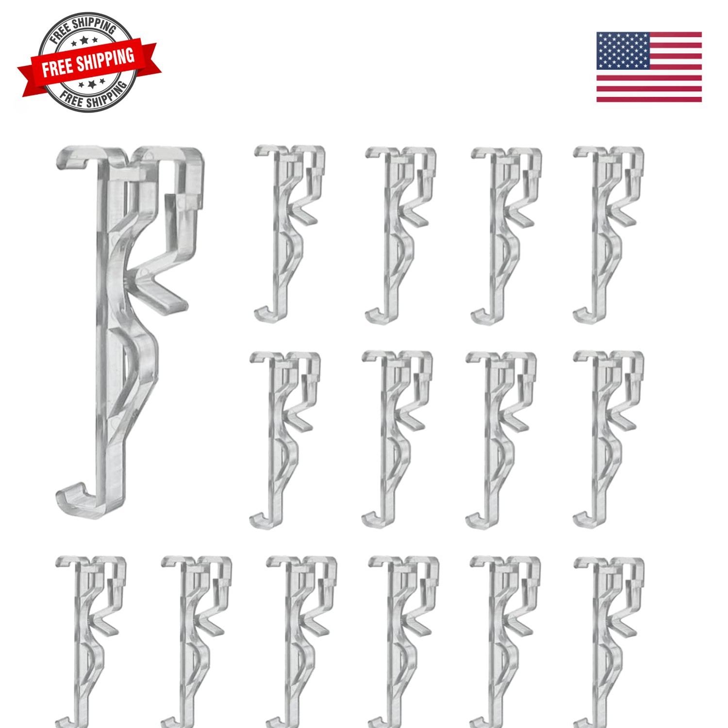 Valance Clips 20pcs 2.5inch Clear Plastic Hidden Retainer Holder Clip for Win…