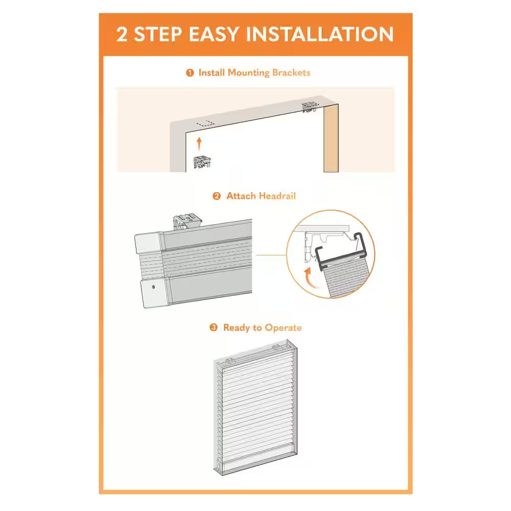 HOME DECORATORS Shadow White Cordless Blackout Cellular Shades 27 W x 64 L in.