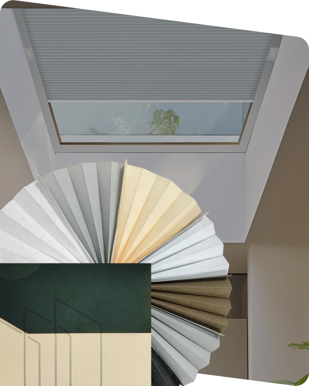 Yoolax Motorized Skylight 60″W x 60″H, A Set Multicolor Fabric Samples