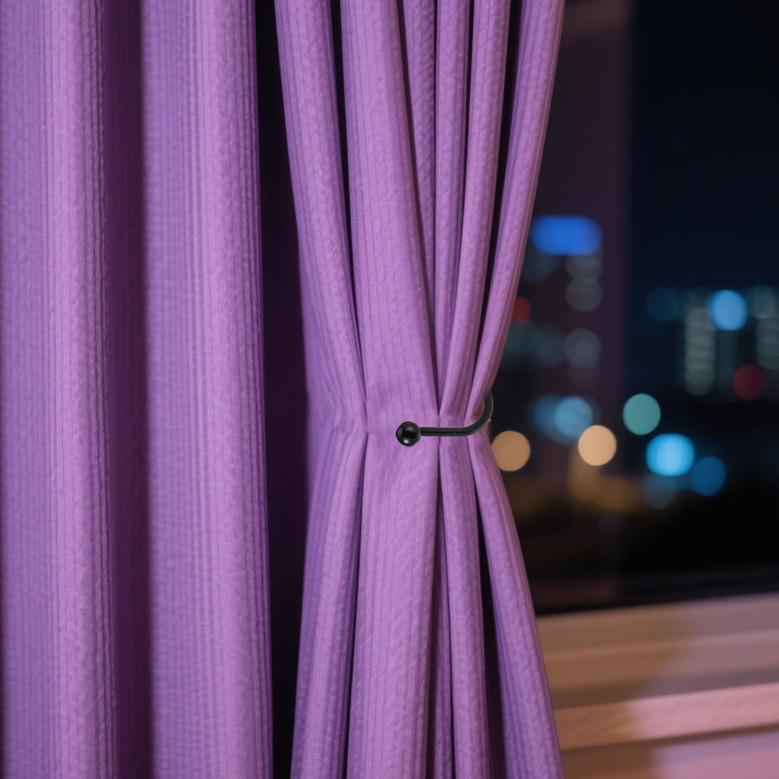 8Pcs Black Curtain Tie Backs Wall Mounted Heavy Duty Drapery Holdbacks