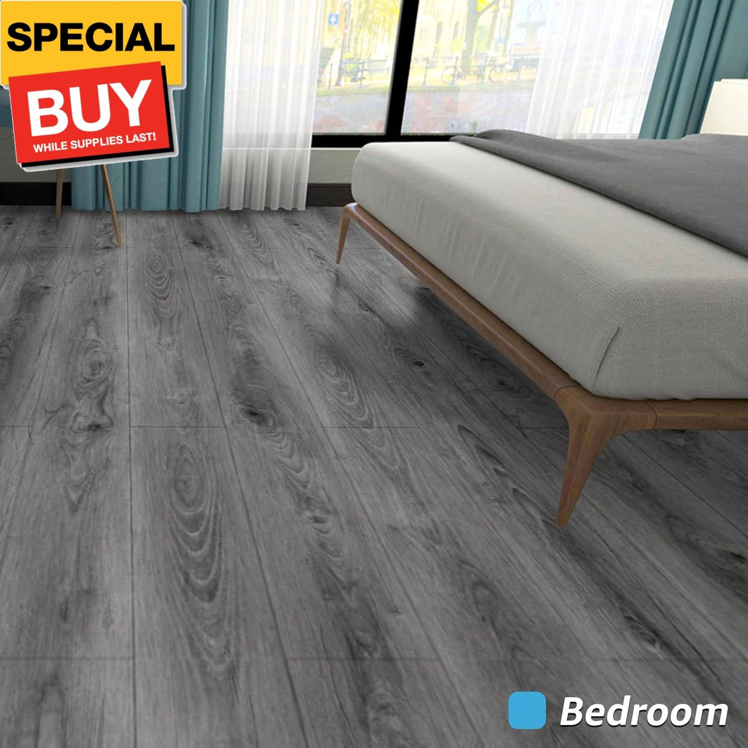 36″ x 6″ x 0.25″ (Pack Of 10) Wall Panel Vinyl Wood, Gray