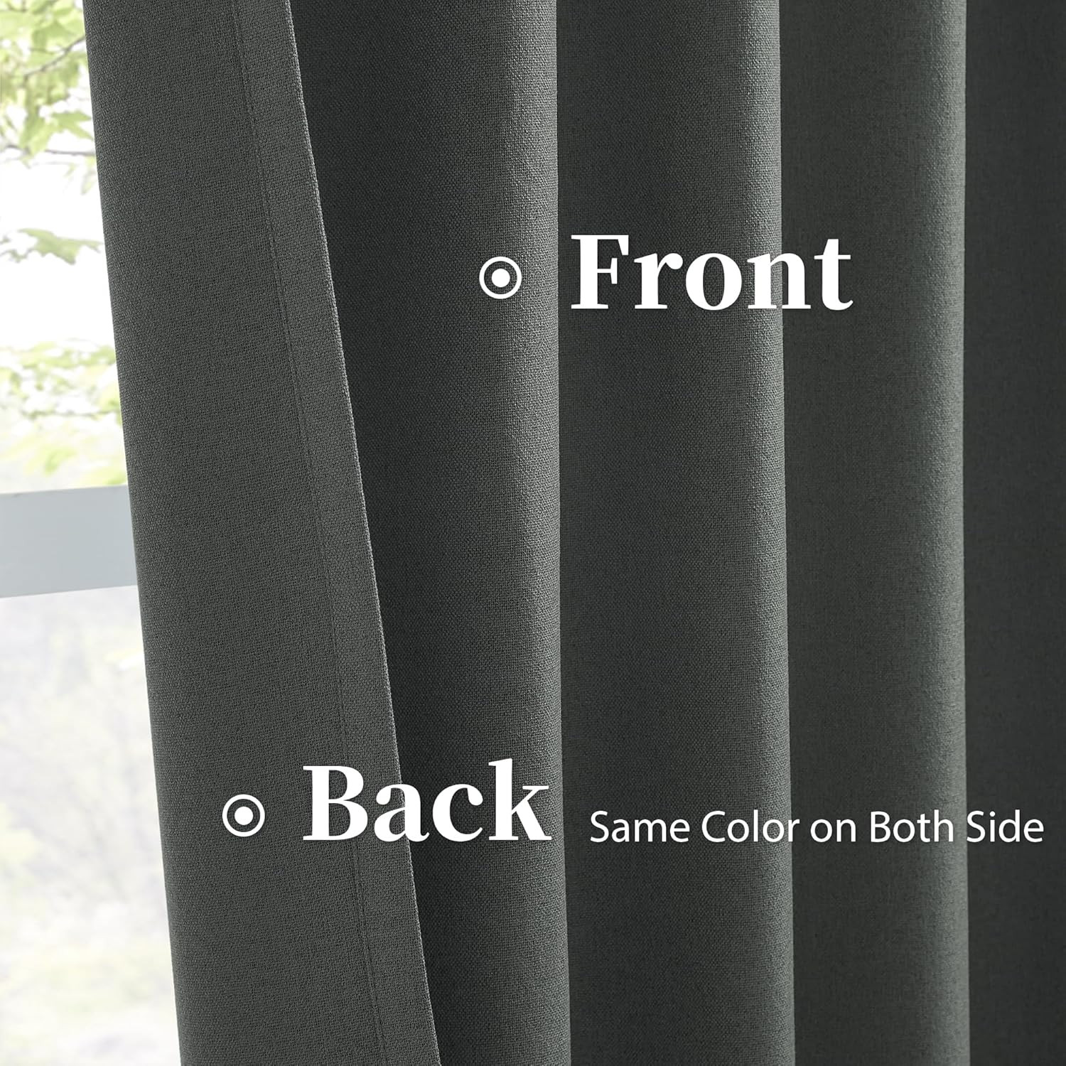 Blackout Curtains – Energy Efficient & Noise Reducing, 84″ Dark Grey, 2 Panels