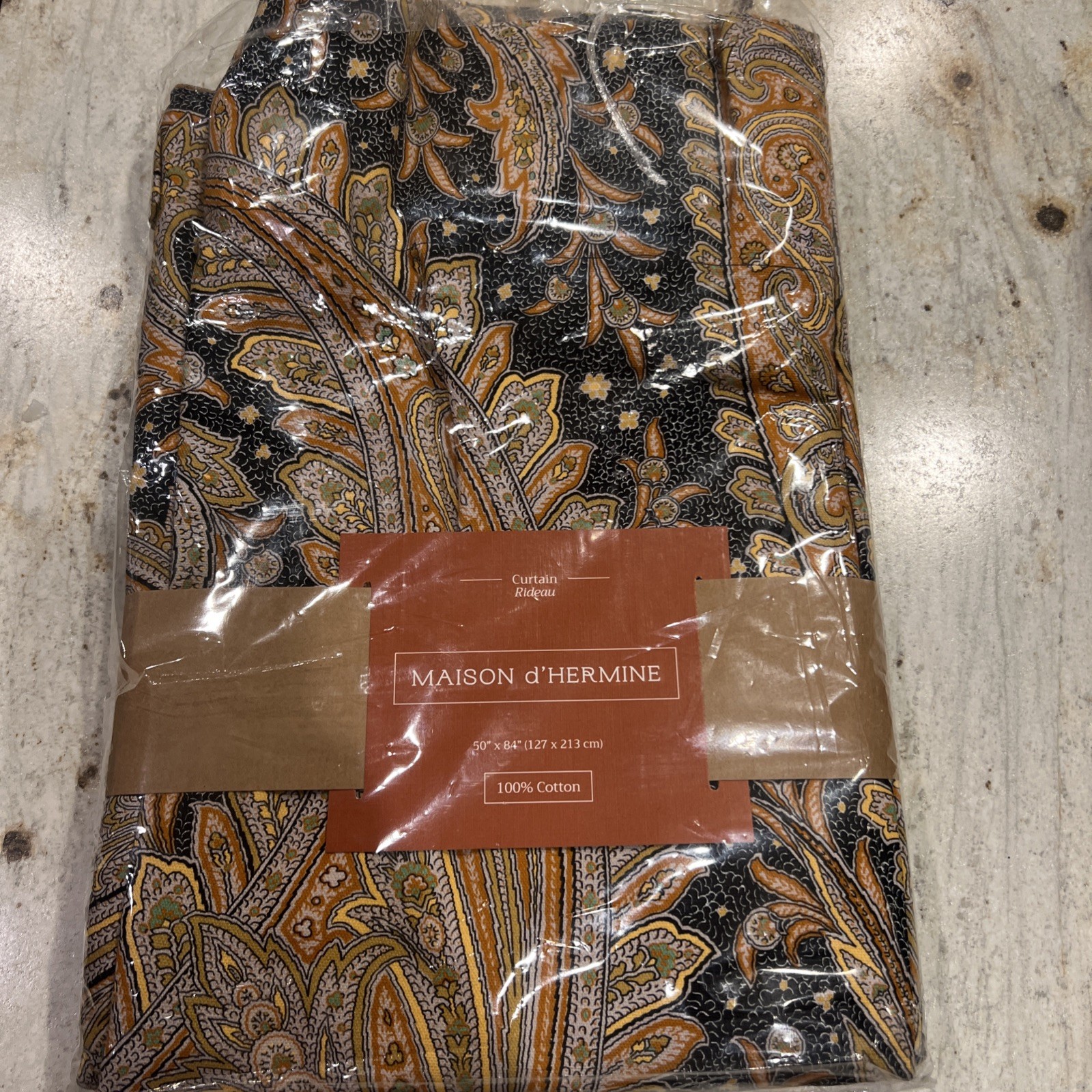 1 pack Maison d’ Hermine 100% Cotton Curtains – 50″x84″ Kashmir Paisley Graphite