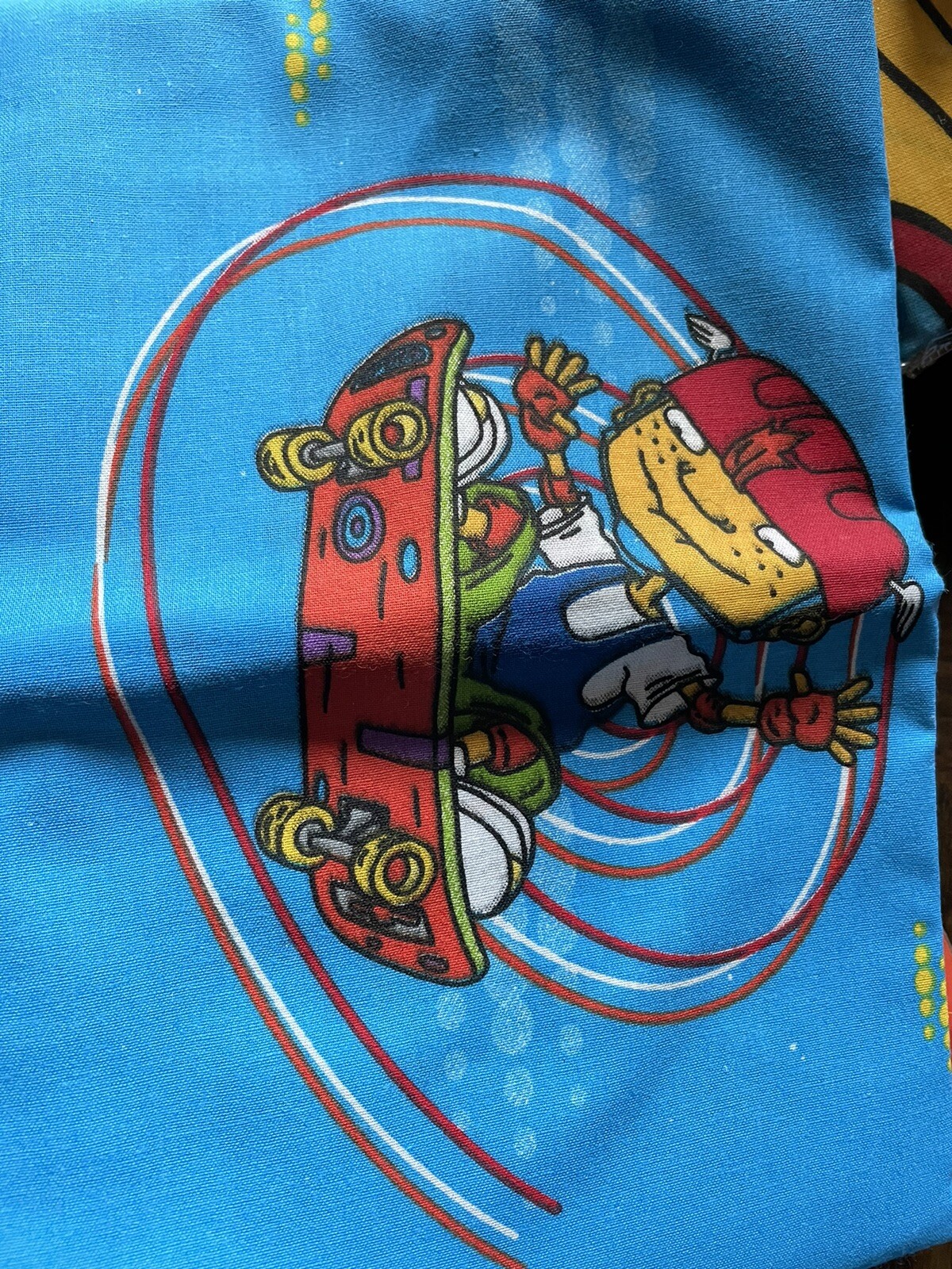 Vintage Nickelodeon Rocket Power Blue Curtain Decorative Valance 84”x15” Rare