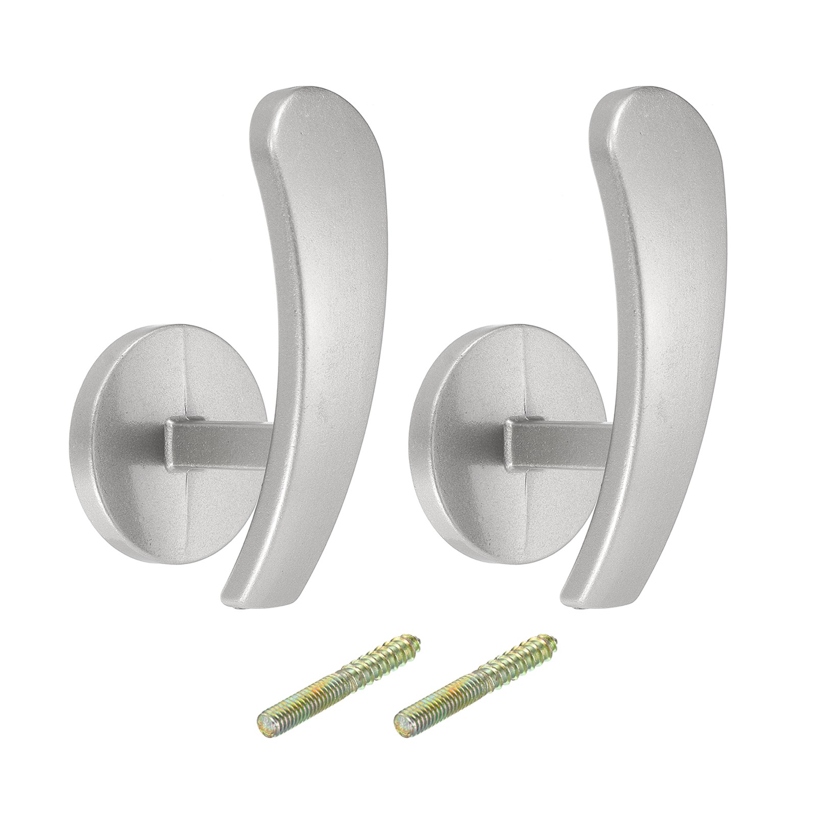 2Pcs Aluminum Alloy Wall Mounted Curtain Holdback Drapery Holder Hook Silver