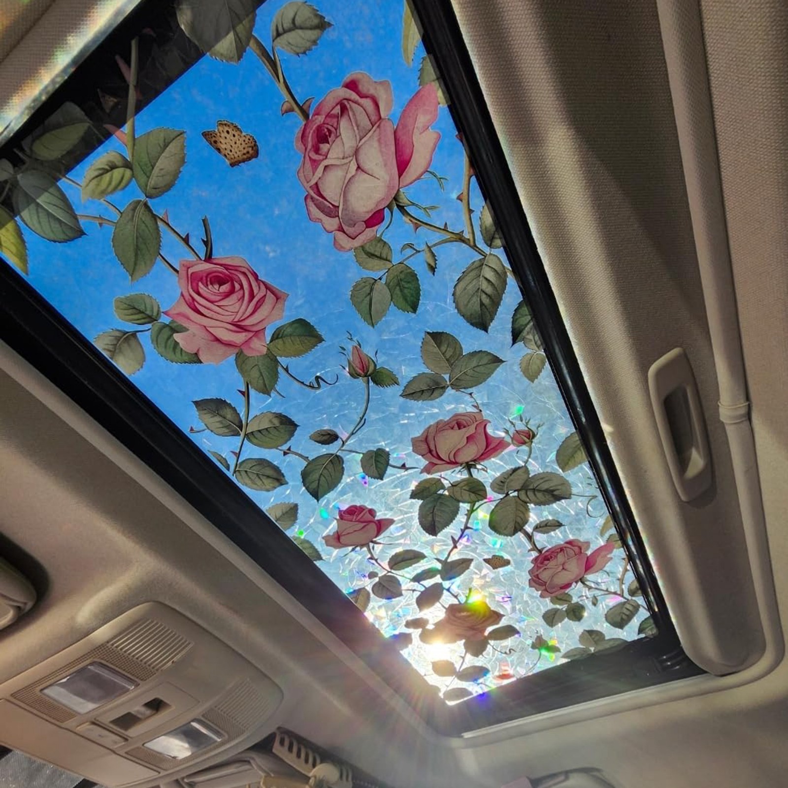 45*90CM 3D PVC Colorful Electrostatic Window Sticker with Rose Scale Pattern