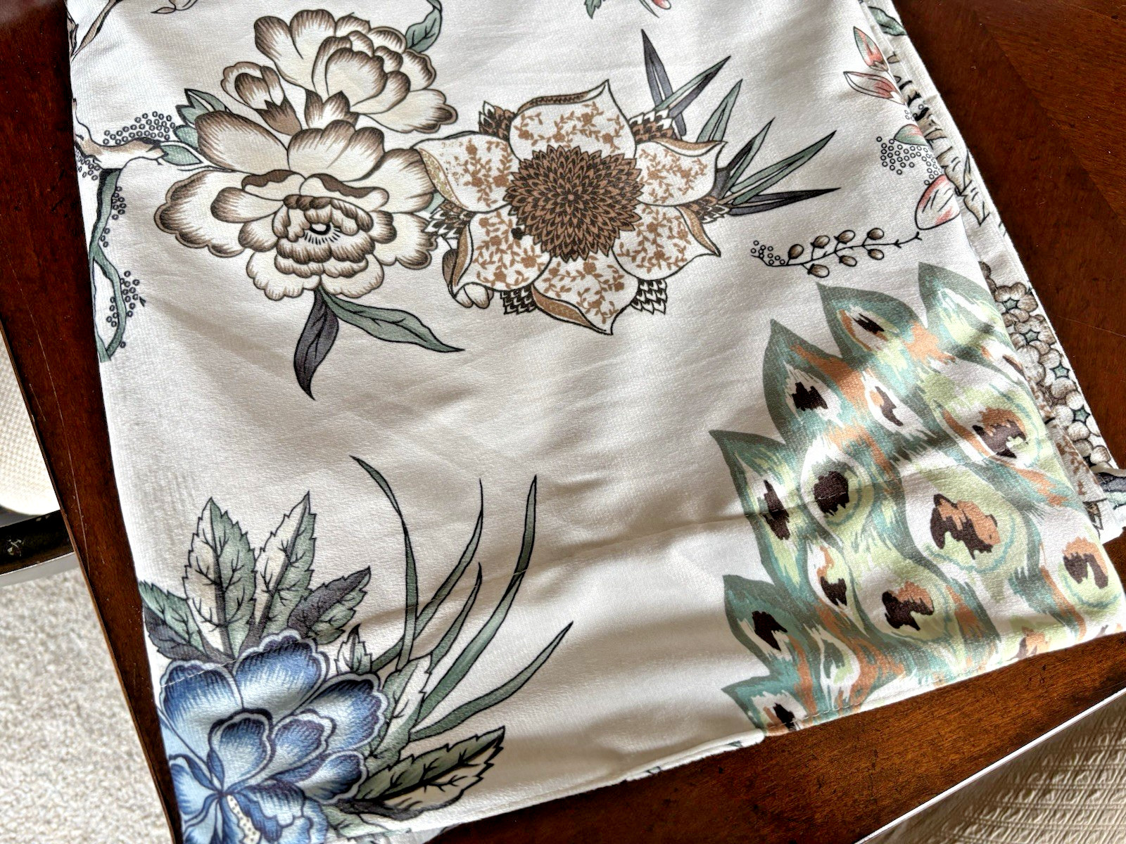 CALLISTO Window Curtains 2 Panels 38” X 84″ Peacock Birds Drapers Back Tab Blush