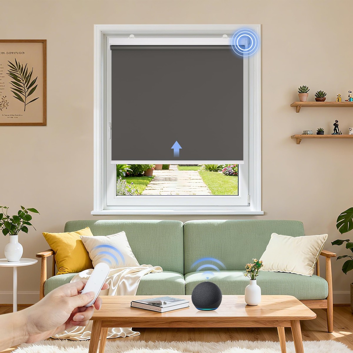 Grandekor Motorized Roller Shade Remote Controlmotorized Blinds 100 Blackout