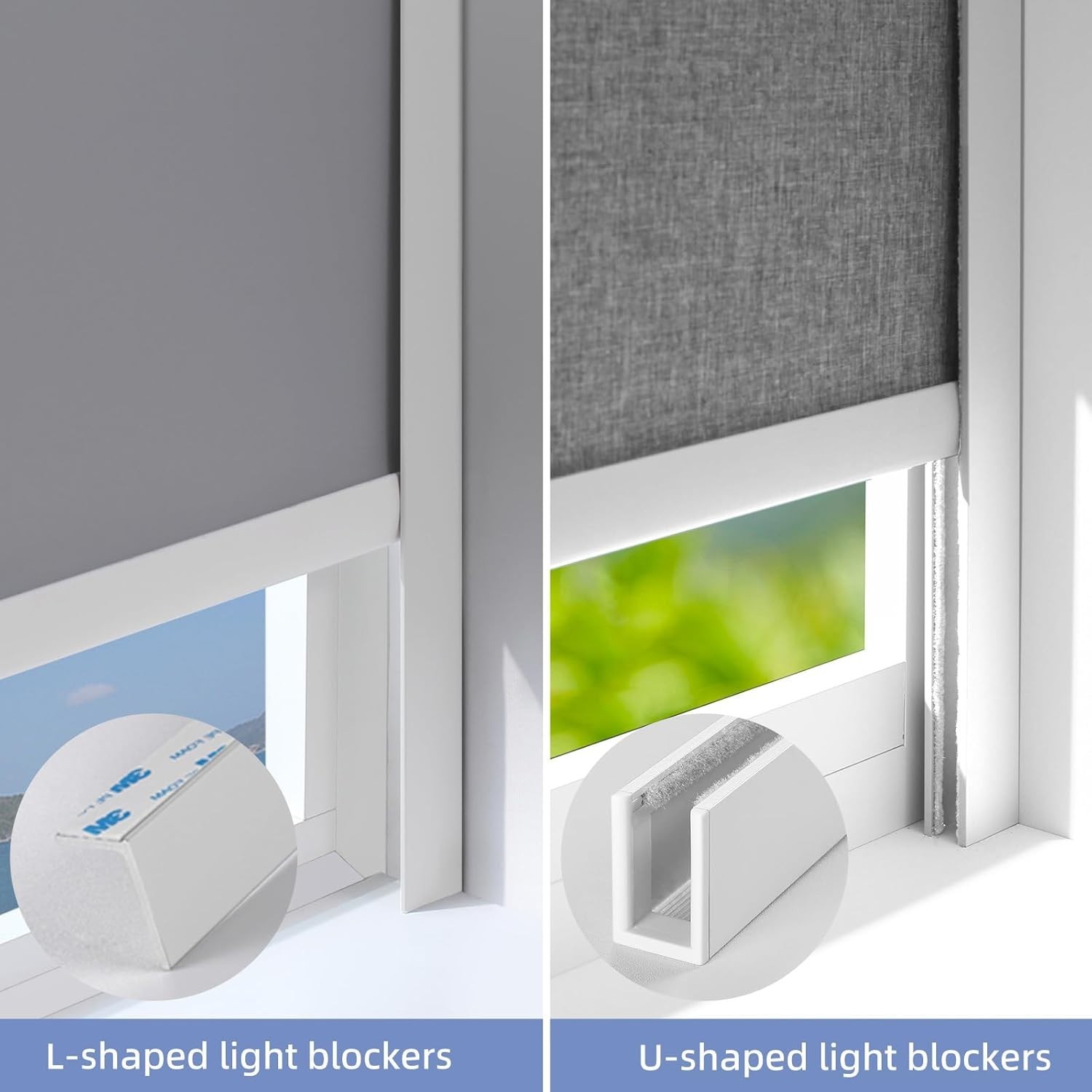 ZSTARR 58” U Channel Aluminum Light Blocking Track White U-Shaped 4PCS NEW