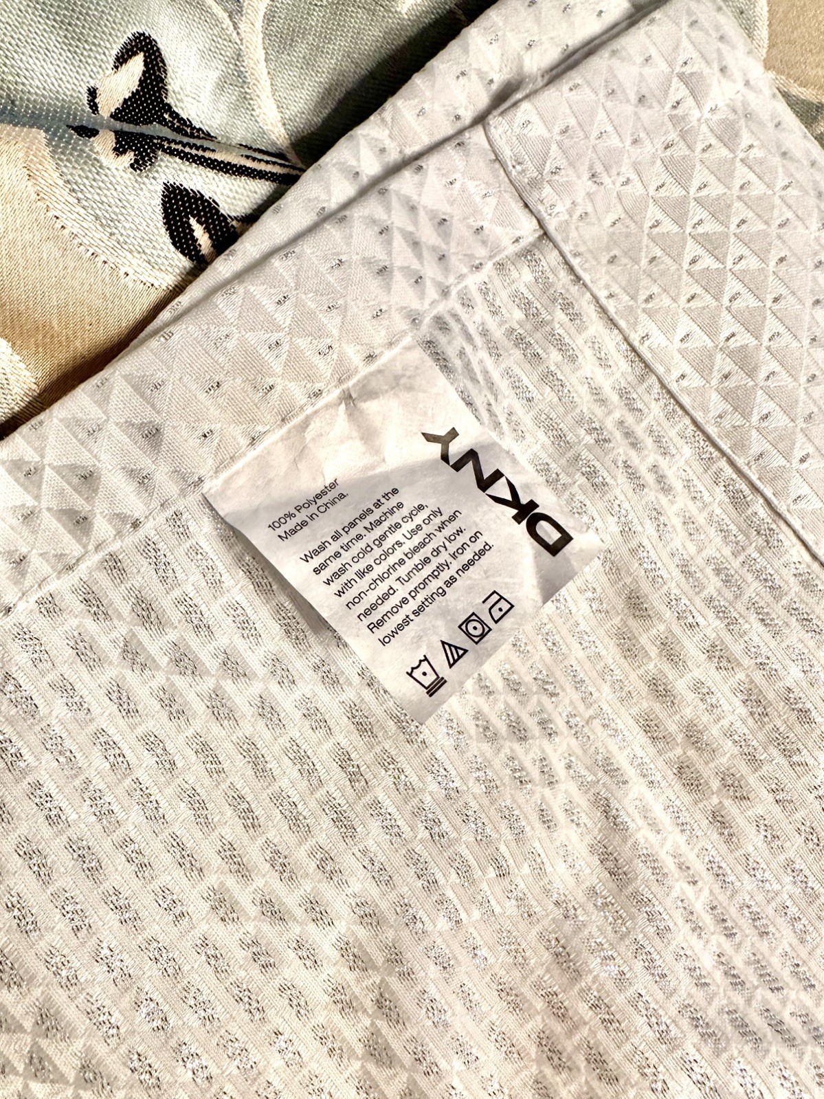 New DKNY Pure White Curtain Panels with Silver accents 86L x 52W set of 8