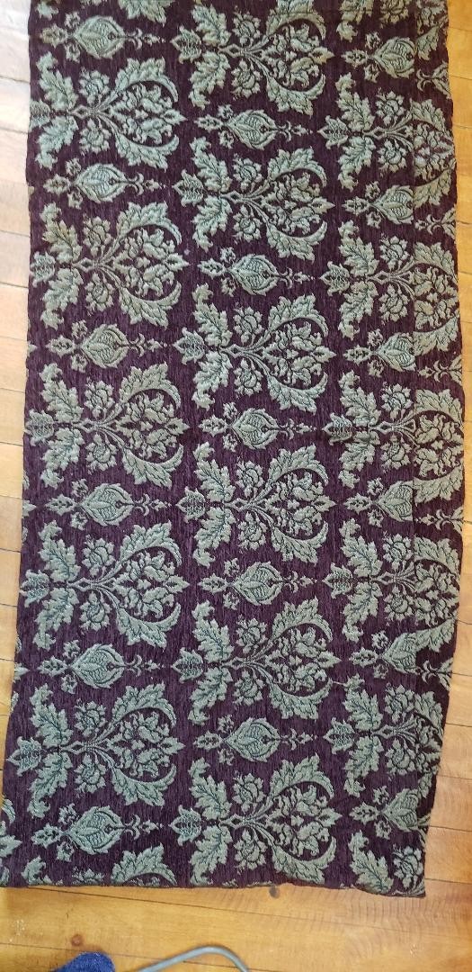 Brocade Tapestry Valance deep purple burgundy with bronze Gold design