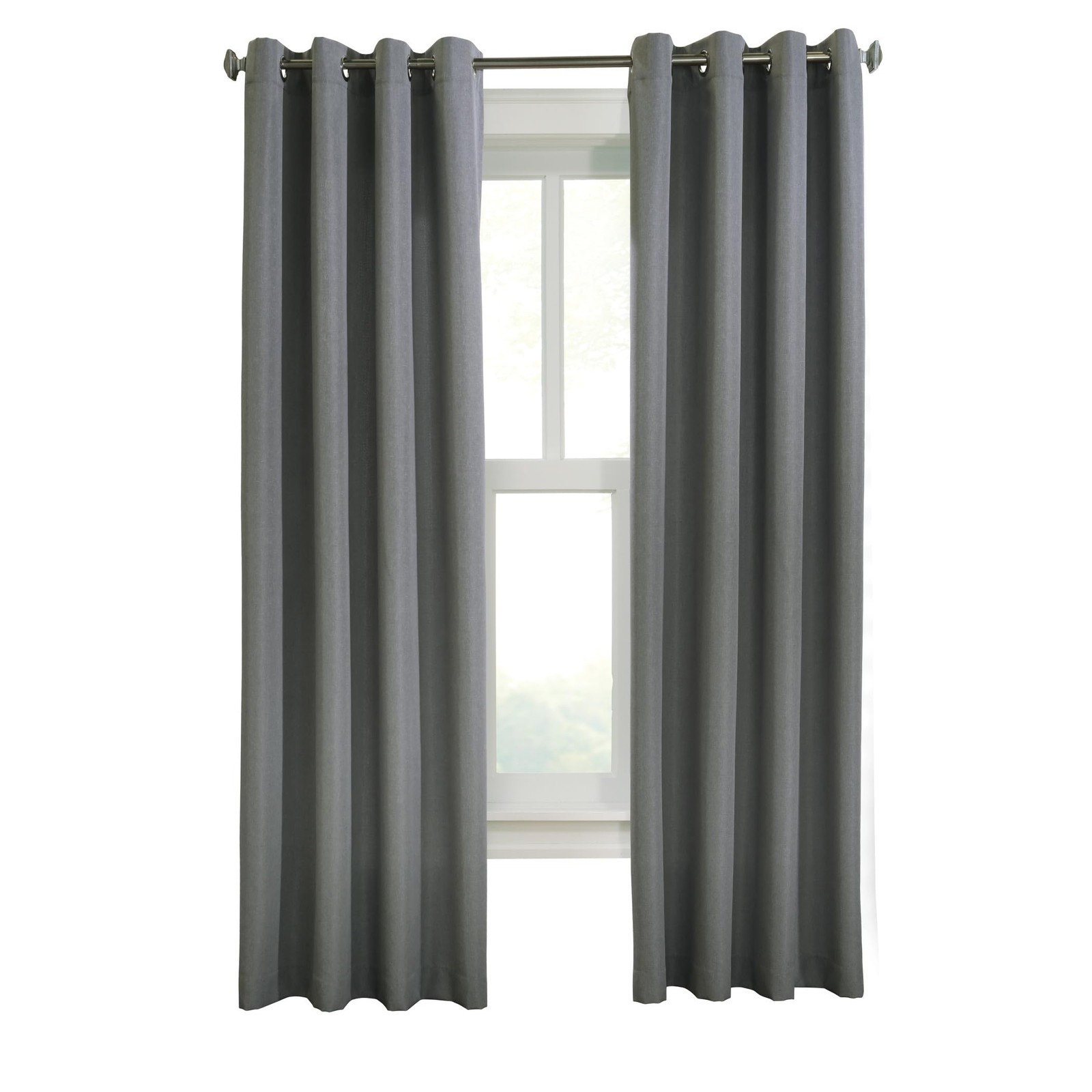 Maria Light Filtering Grommet Curtain Panel 52 x 63 in Charcoal