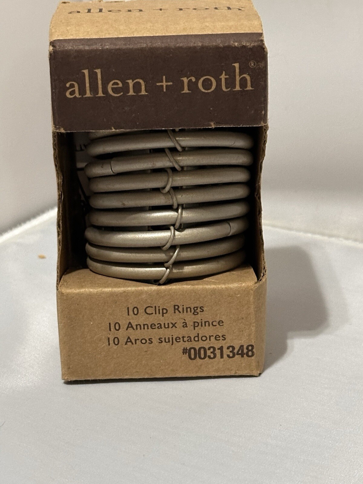 allen + roth 10-Pack 1-in Brushed Nickel Steel Curtain Ring with Clip