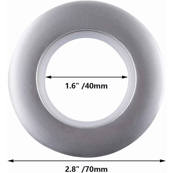 48 Pack Curtain Grommets, Inner Diameter 1-9/16″(40mm) Eyelet Rings Matt Silver
