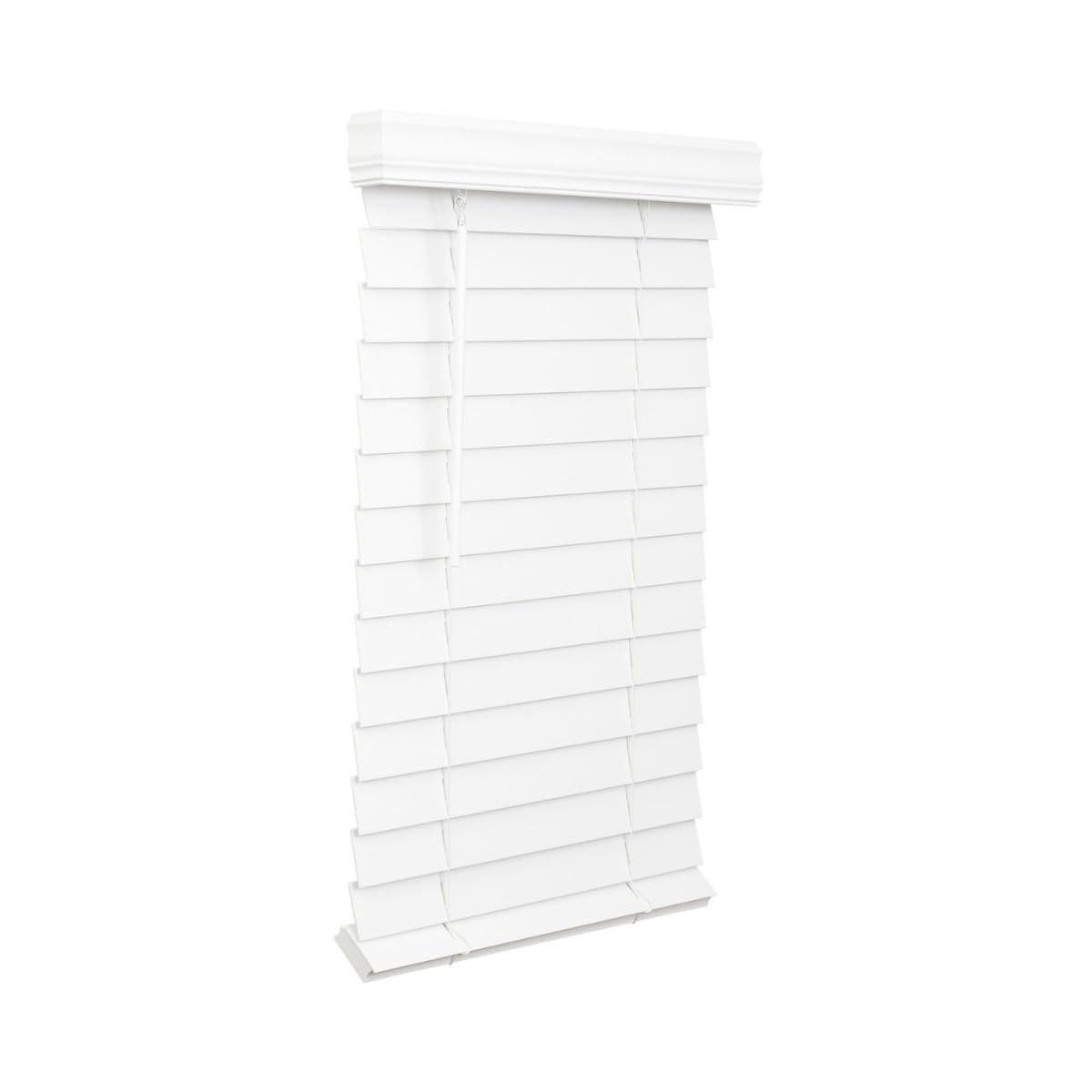 2.5-inch Cordless Faux Wood Blind, Plantation Style, 36″ Wide x 48″ Long, Smo…