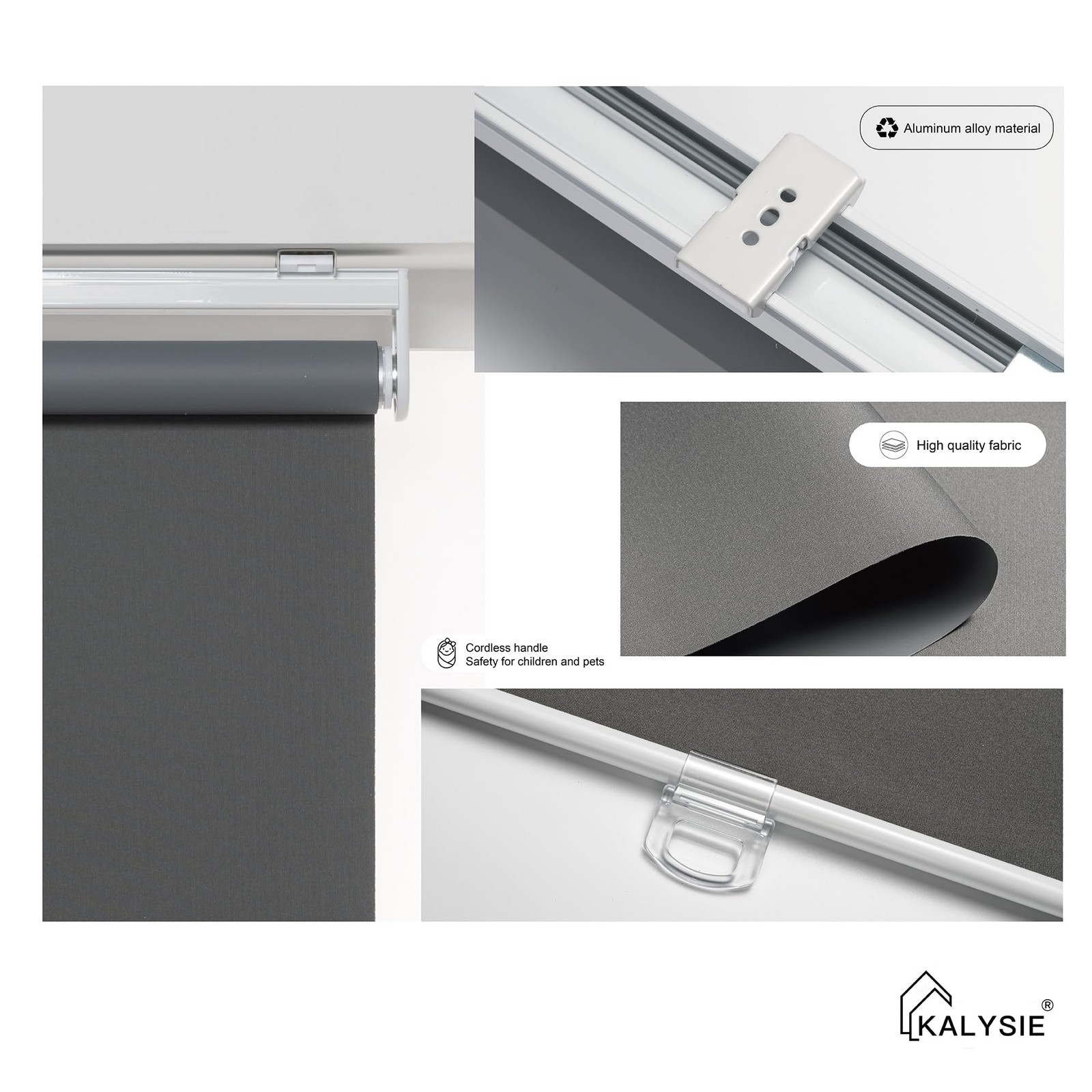Cordless Roller Shades 100% Blackout Blinds for Windows and Doors, Pull Down …