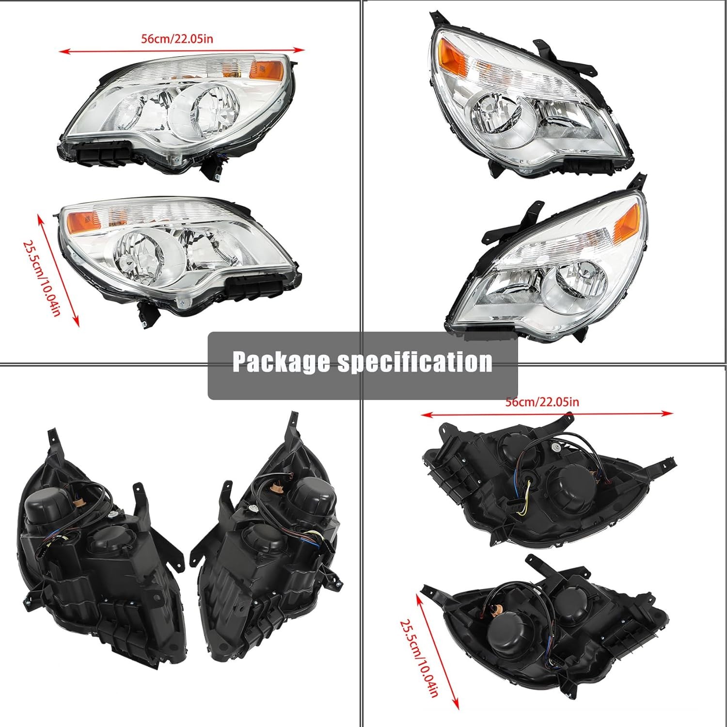 Headlight Assembly Replacement for Chevy Equinox 2011-2015 Headlights w/o