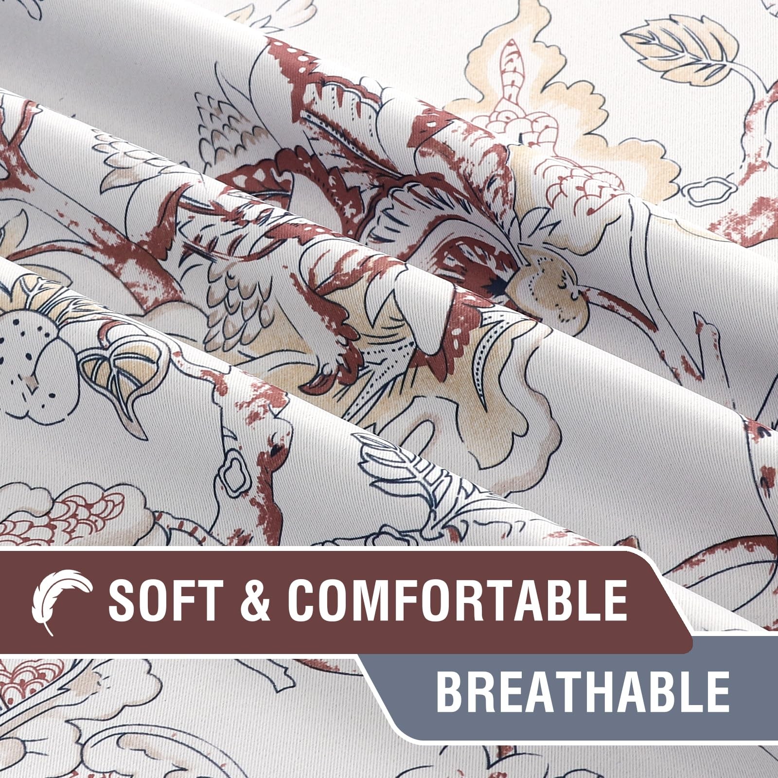 H.Versailtex Blackout Curtains 108 Inch Length 2 Panels Set Floral Print