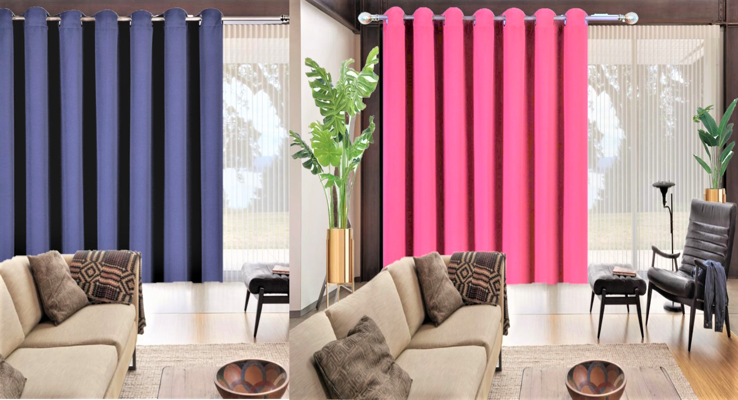 Extra wide window curtain door panel room divider 100% blackout thermal K100