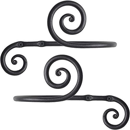 RTZEN Decorative Large Curtain Holdbacks – Set of 2 – Wrought Iron Window