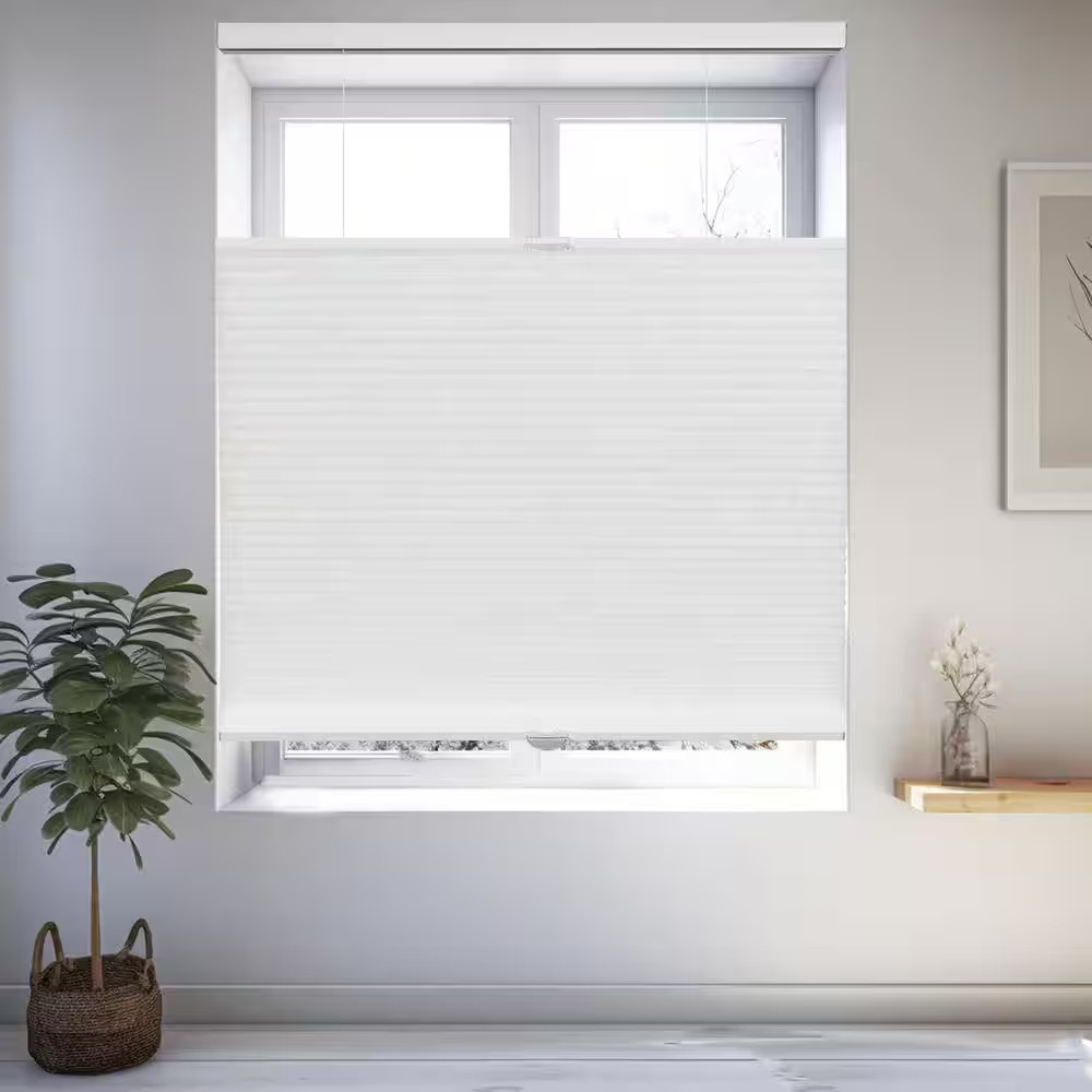 Cut-To-Size White Light Filtering Cordless Top down Bottom up Polyester Cellular