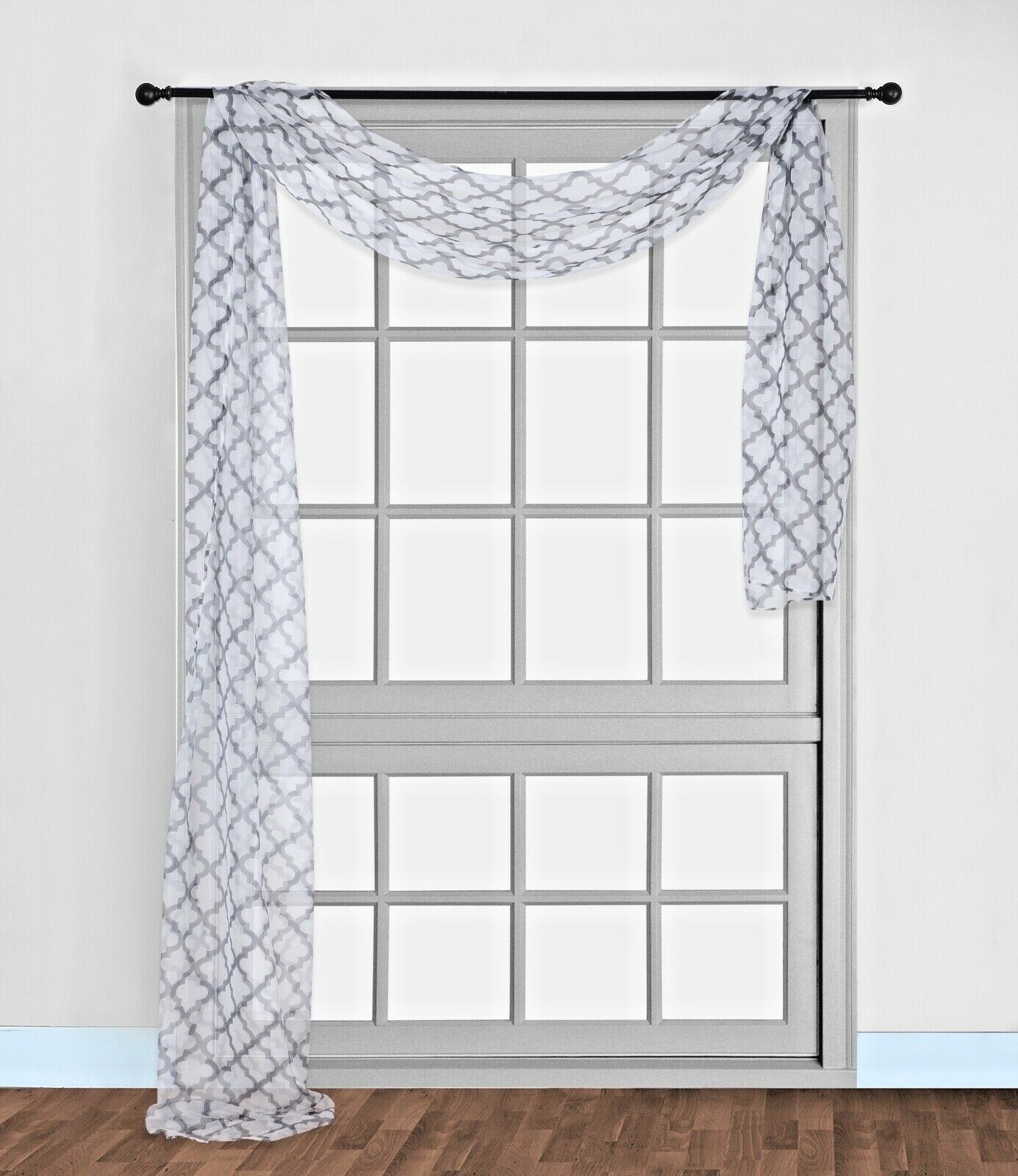 1PC PRINTED 2TONE SHEER WINDOW SCARF VALANCE TOPPER HOME, TABLE RUNNER DECOR C37