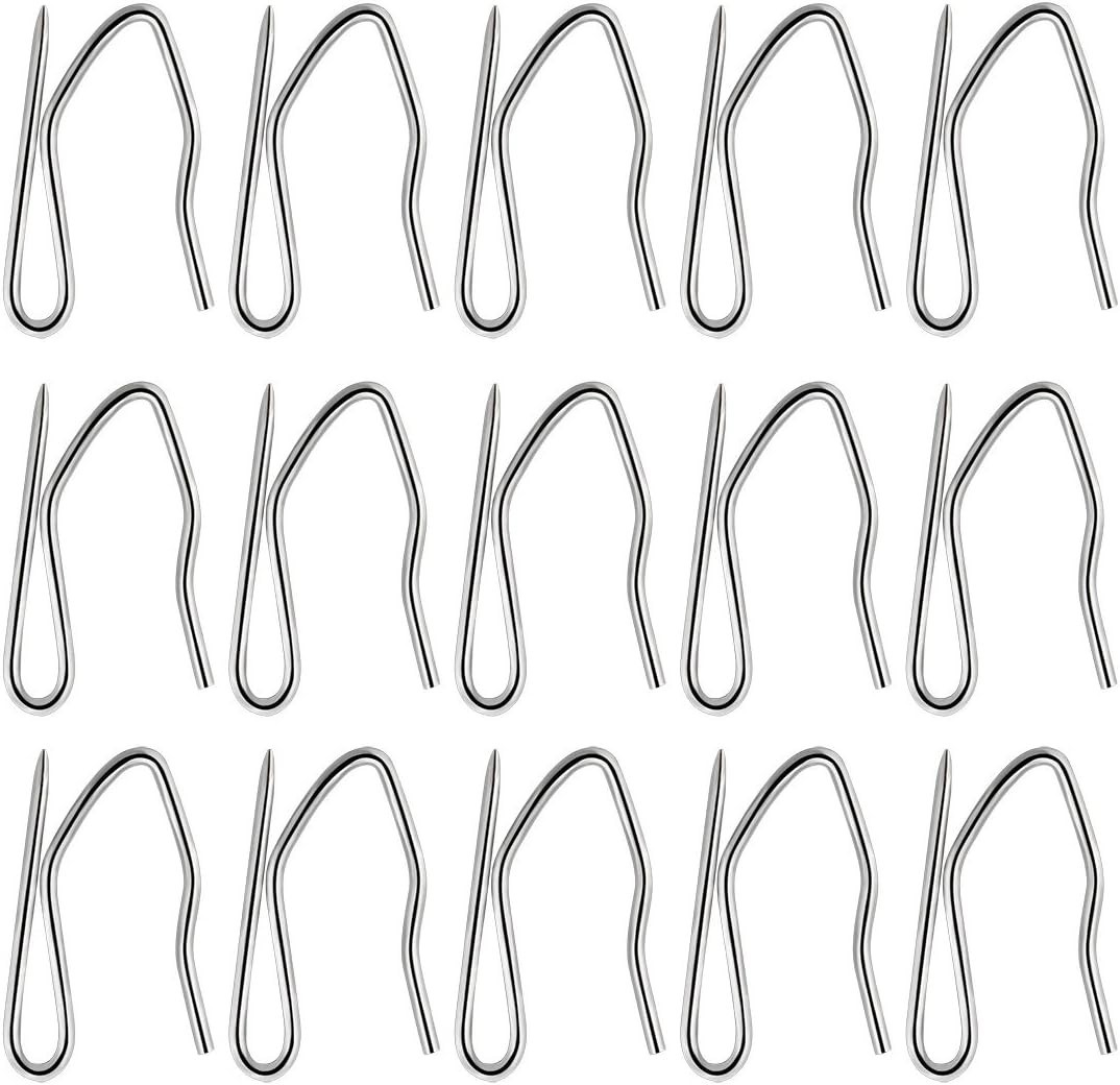 58 Pcs Rustproof Curtain Hooks – 1.2 inches Stainless Steel Nickel-Plated Off…