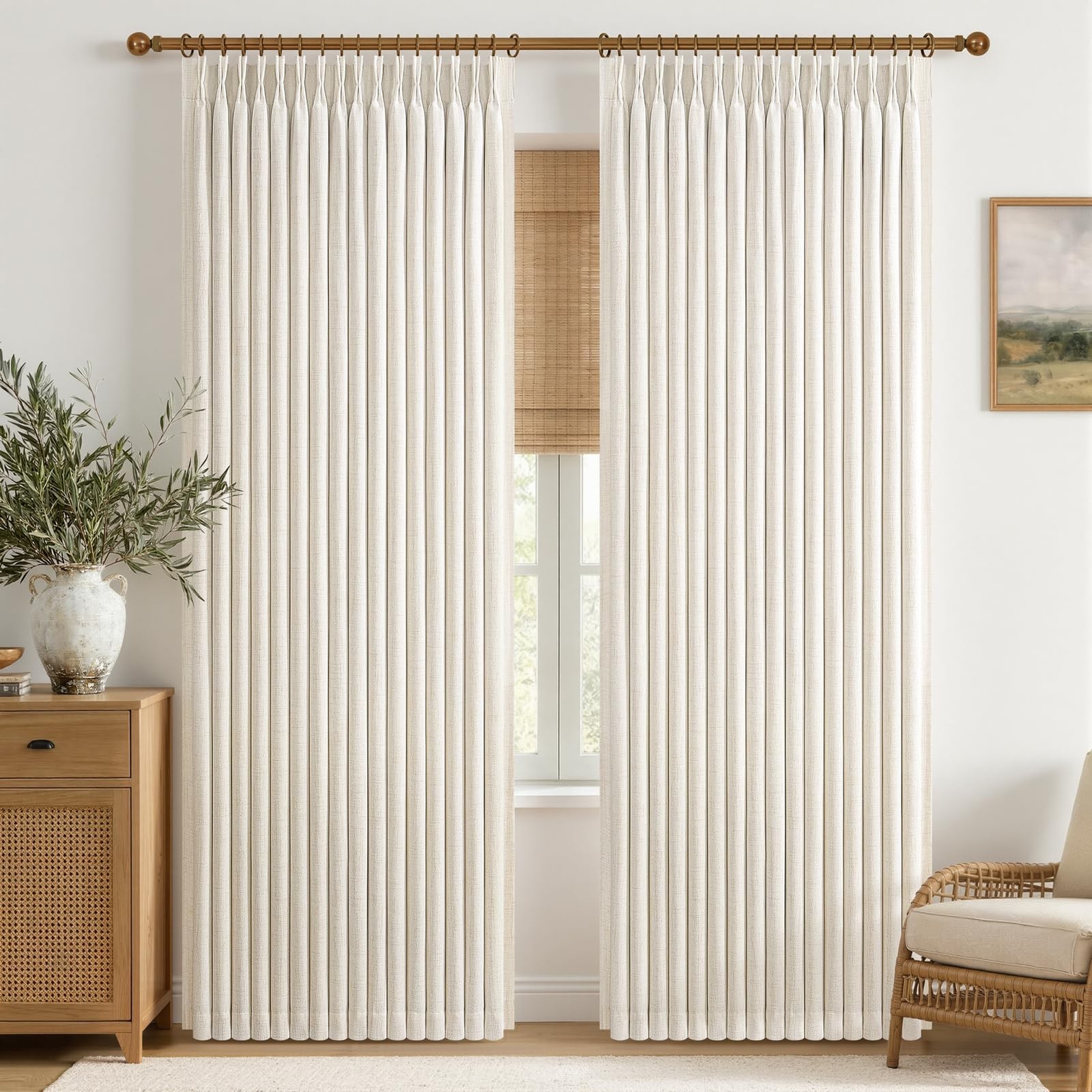 Pinch Pleated 100% Blackout Curtains 84 Inch Long 2 Panels for Living/Bedroom…
