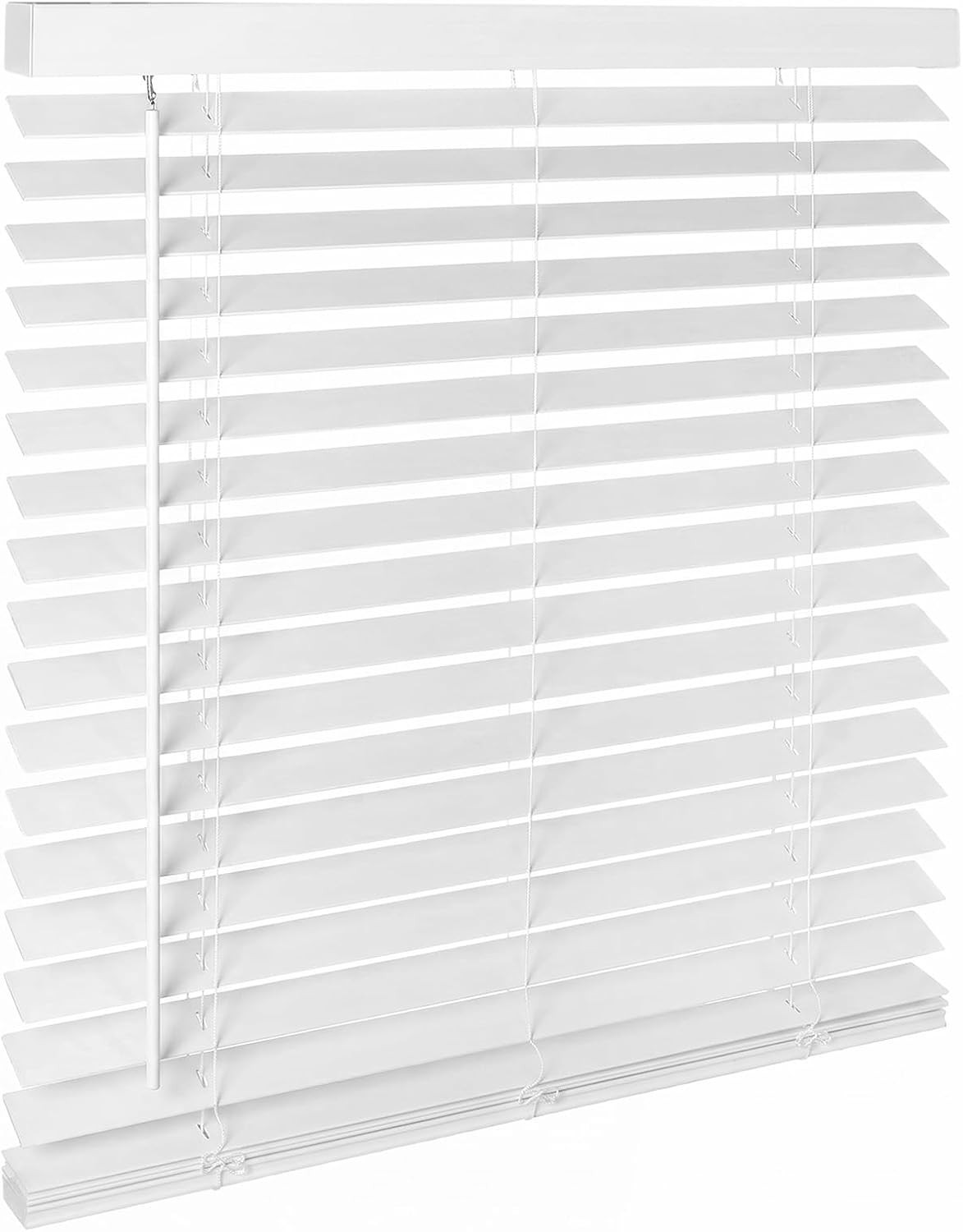 2″ Cordless Real Wood Blinds for Indoor Windows, 34″W x 59″H, White | Easy