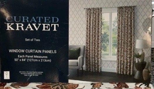 2x Curated Kravet Jacobean Floral Birds Window Curtain Panels 50” x 84” NEW