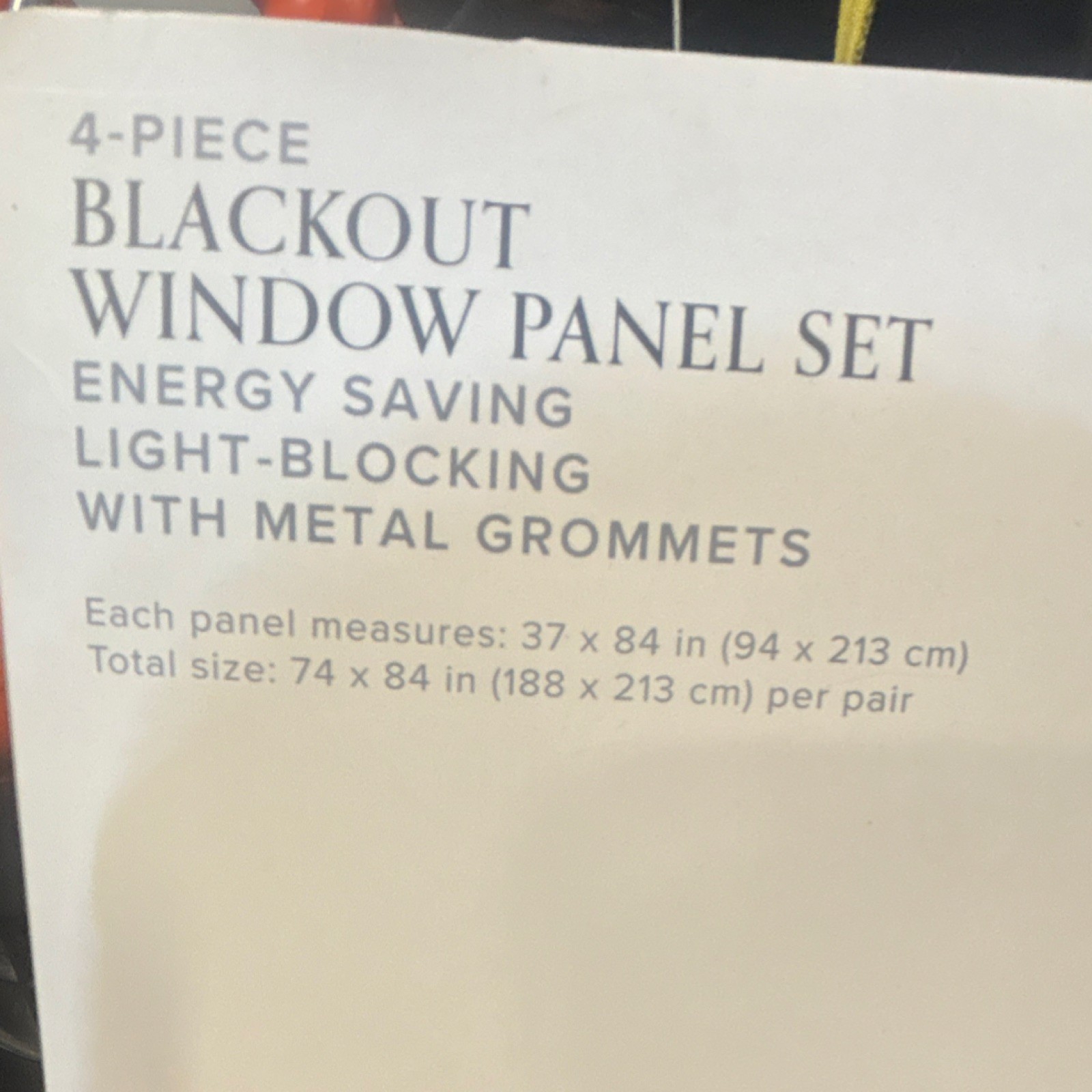 SOHO LOFT 4-Piece Blackout Window Panel Set, Black, Grommets, 99% Blackout