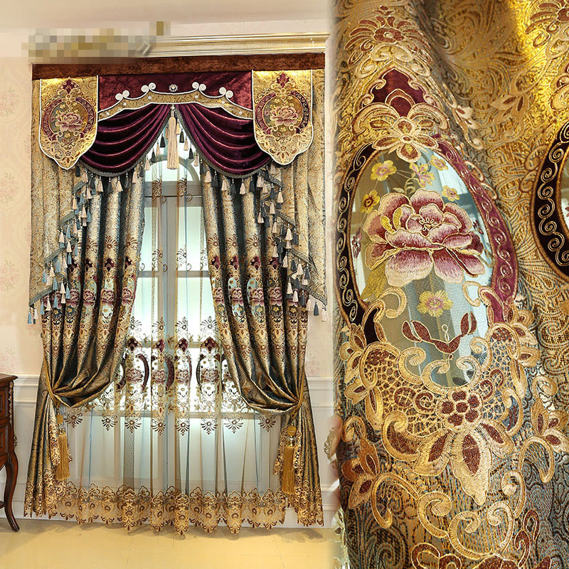 European Water-soluble edge embroidery elegant cloth curtain valance E762