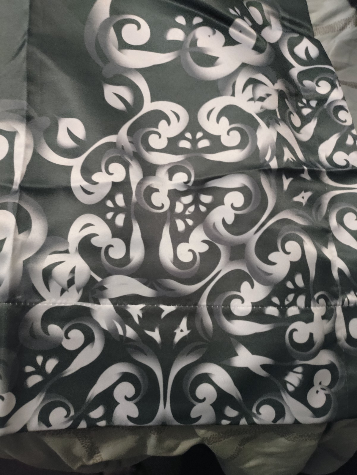 2 Panel Set Floral Gray 100% Polyester Opaque Modern Curtains 108×108 in
