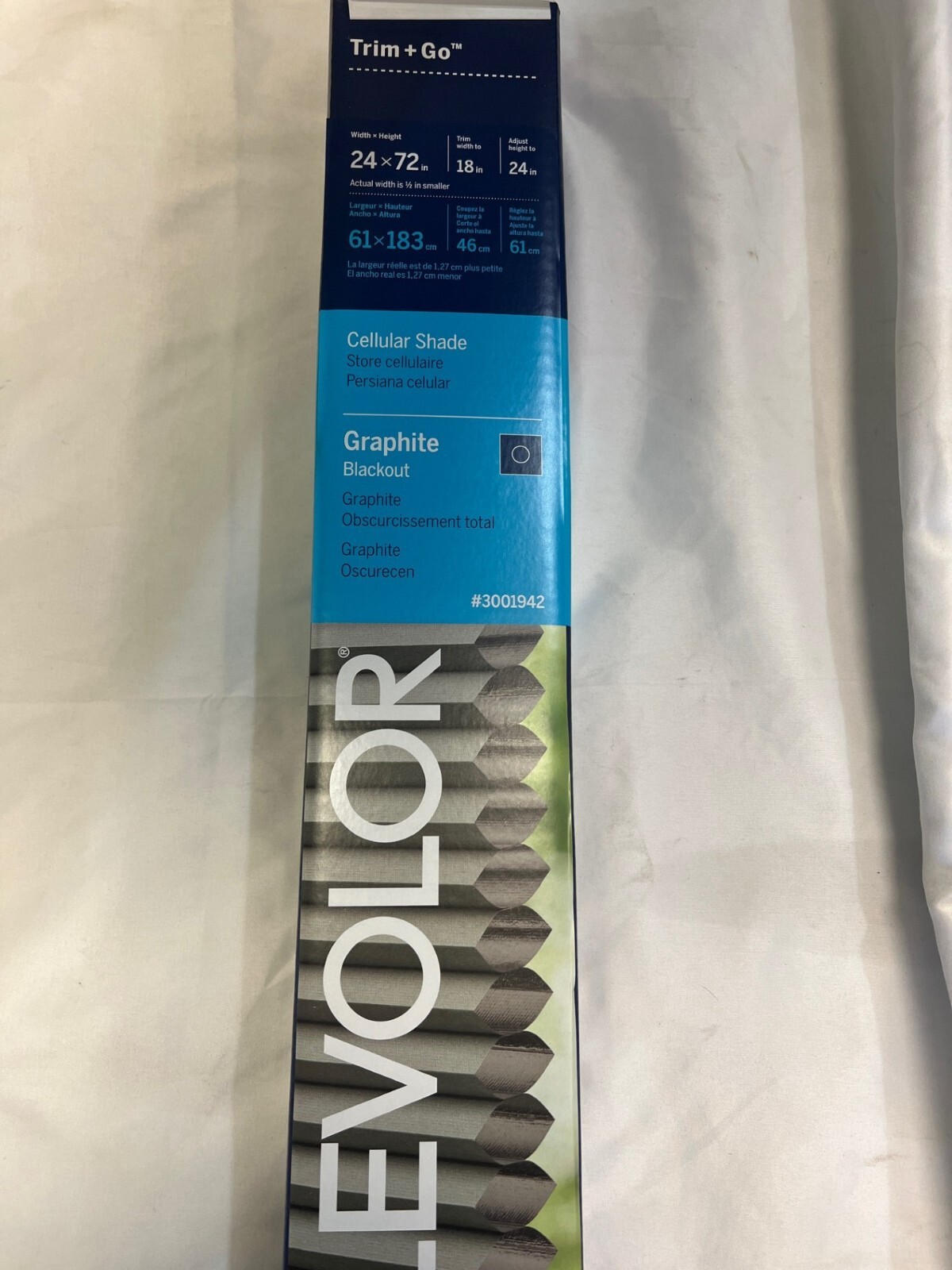 LEVOLOR 21-“x 72” Graphite Blackout Cordless Cellular Shade 3001942