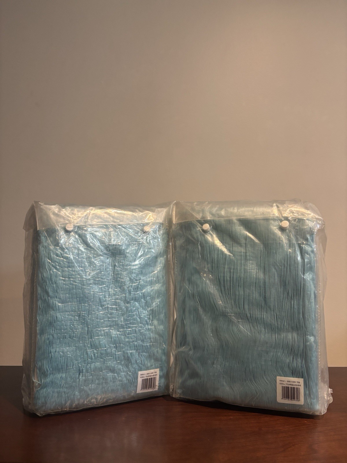 Creative Living 36″x 88″ Turquoise Fringe Window Curtains 4 Panels Vintage Decor