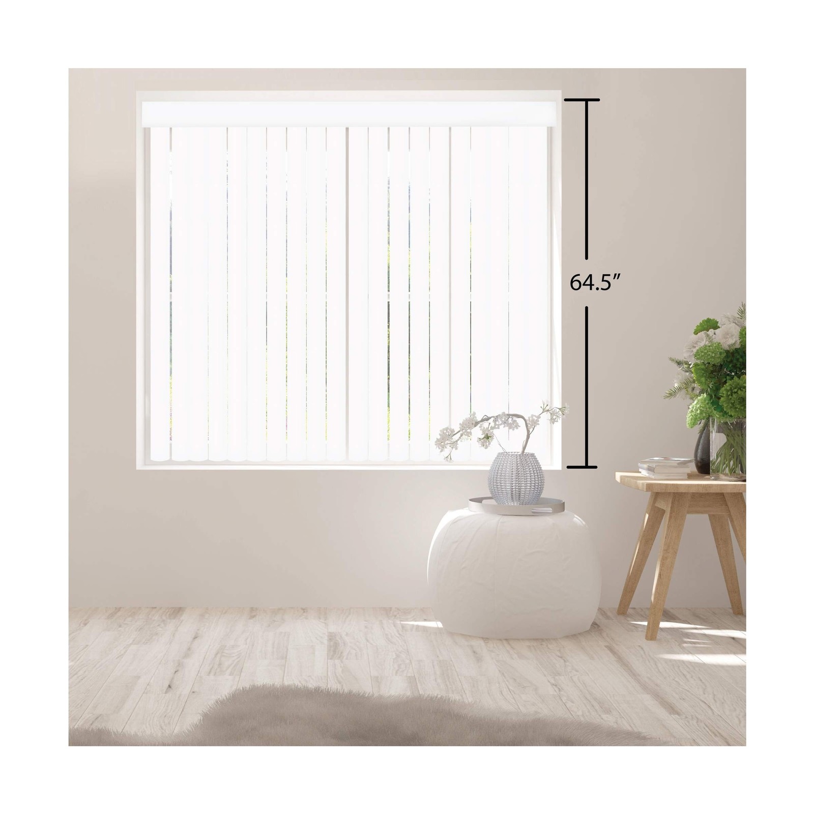 DALIX PVC Vertical Blind Replacement Slats Curved Smooth White 64.5 x 3.5 (20…