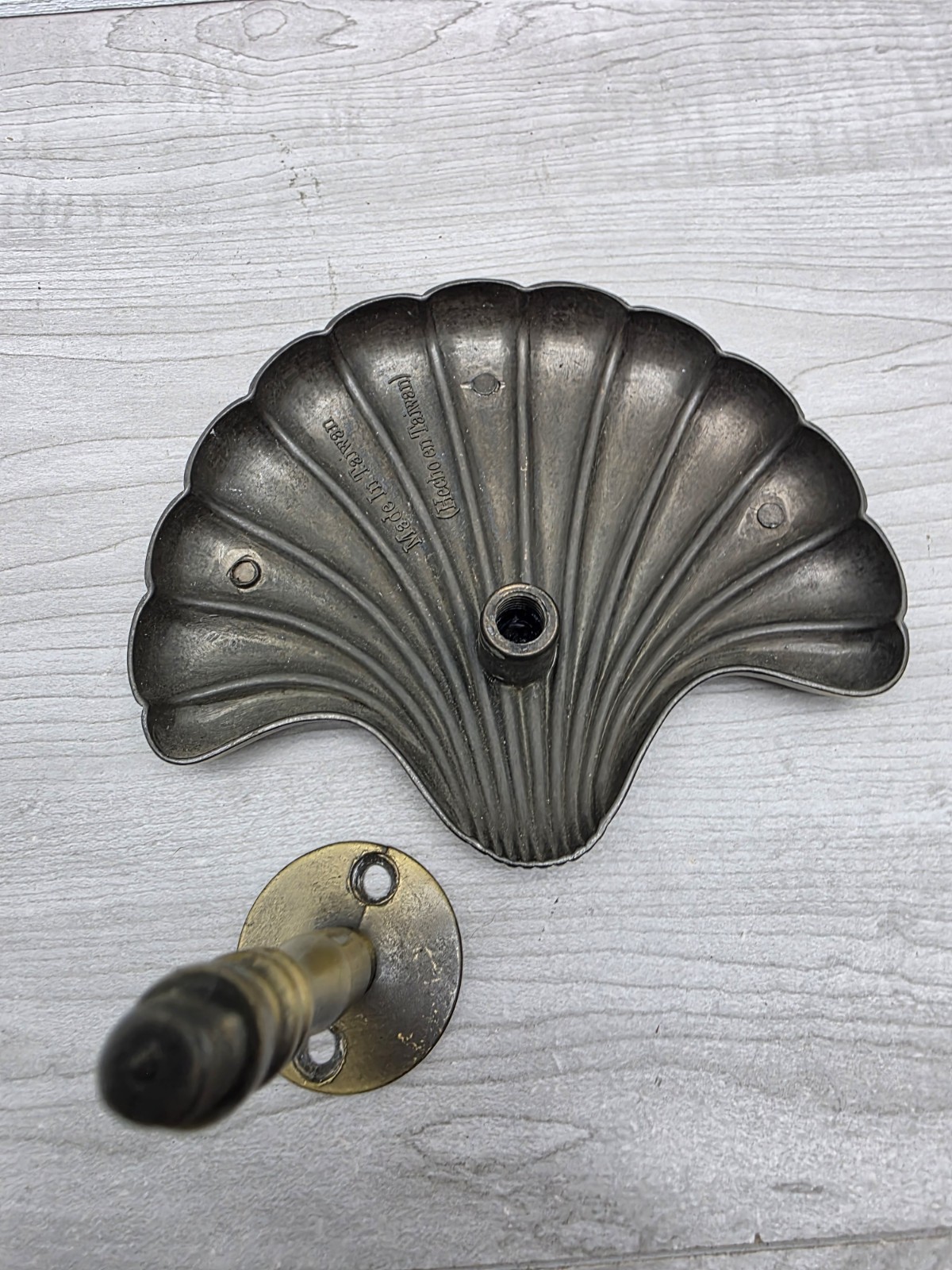 Vintage Brass Shell Curtain Tieback Hook Regency Beach Drape Tie Back